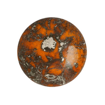 Cabochon Par Puca 18mm, Frost Tangerine New Picasso, 1 piece, Czech Glass