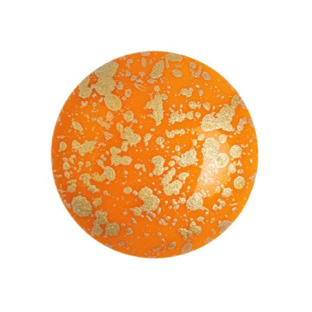 Cabochon Par Puca 18mm, Frost Tangerine Splash, 1 piece, Czech Glass