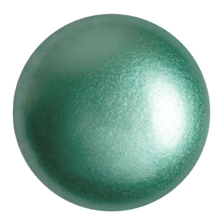 Cabochon Par Puca 25mm, Green Turquoise Pearl, 1 piece, Czech Glass