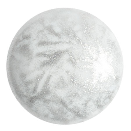 Cabochon Par Puca 25mm, Milky White, 1 piece, Czech Glass