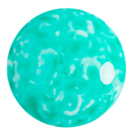 Cabochon Par Puca 25mm, Milky Green Turquoise, 1 piece, Czech Glass
