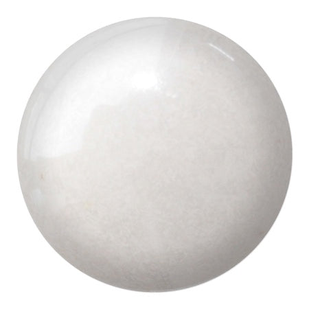 Cabochon Par Puca 25mm, Opaque White Ceramic Look, 1 piece, Czech Glass