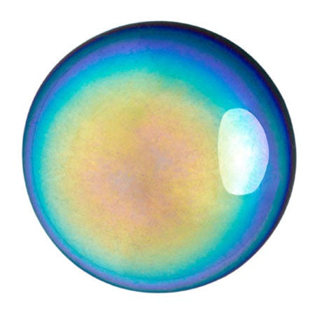 Cabochon Par Puca 25mm, Jet AB, 1 piece, Czech Glass