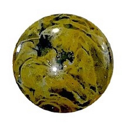 Cabochon Par Puca 25mm, Black Stony Orange, 1 piece, Czech Glass