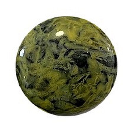 Cabochon Par Puca 25mm, Black Stony Beige Yellow, 1 piece, Czech Glass