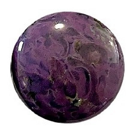 Cabochon Par Puca 25mm, Black Stony Violet, 1 piece, Czech Glass