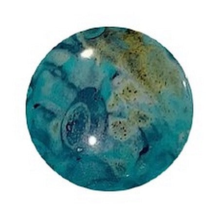 Cabochon Par Puca 25mm, Black Stony Emerald, 1 piece, Czech Glass