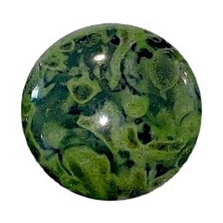 Cabochon Par Puca 25mm, Black Stony Green, 1 piece, Czech Glass