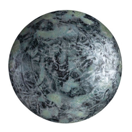 Cabochon Par Puca 25mm, Metallic Matte Old Silver Spotted, 1 piece, Czech Glass