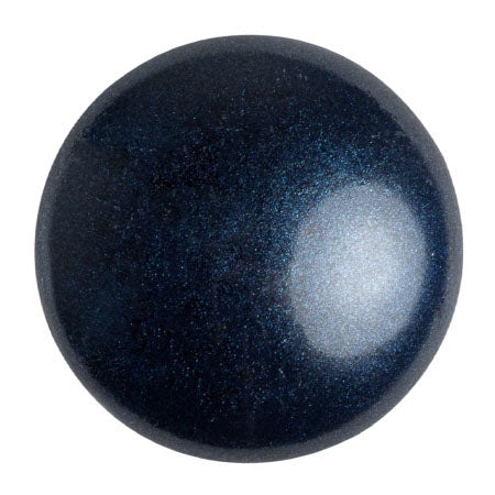 Cabochon Par Puca 25mm, Metallic Matte Dark Blue, 1 piece, Czech Glass