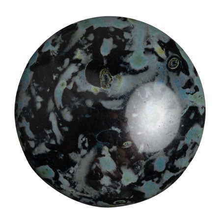 Cabochon Par Puca 25mm, Jet Travertin, 1 piece, Czech Glass