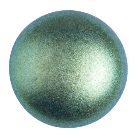Cabochon Par Puca 25mm, Metallic Matte Green Turquoise, 1 piece, Czech Glass