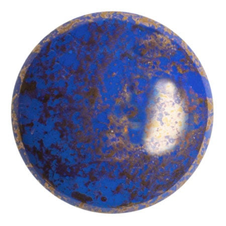 Cabochon Par Puca 25mm, Frost Royal Blue Bronze, 1 piece, Czech Glass