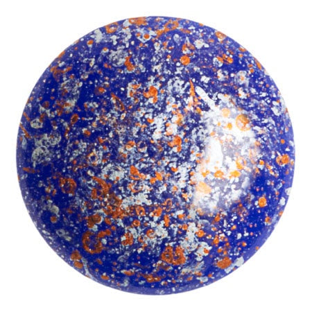 Cabochon Par Puca 25mm, Frost Royal Blue Tweedy, 1 piece, Czech Glass