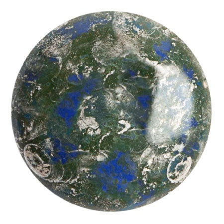 Cabochon Par Puca 25mm, Frost Royal Blue New Picasso, 1 piece, Czech Glass