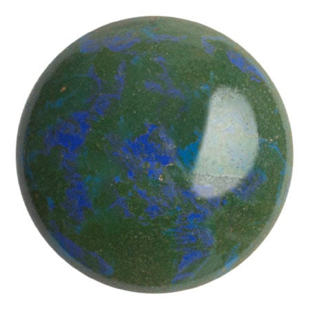 Cabochon Par Puca 25mm, Frost Royal Blue Travertin, 1 piece, Czech Glass