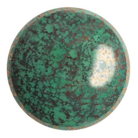 Cabochon Par Puca 25mm, Frost Jade Bronze, 1 piece, Czech Glass
