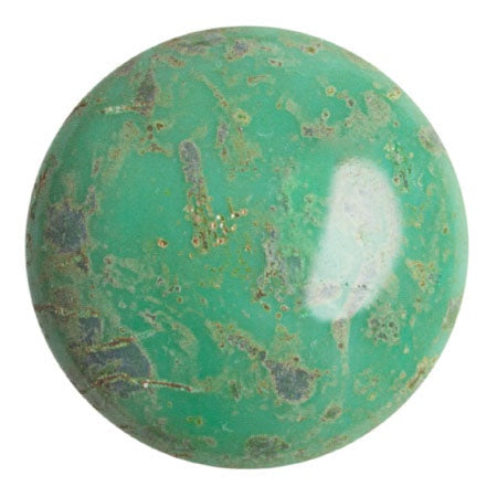 Cabochon Par Puca 25mm, Frost Jade Travertin, 1 piece, Czech Glass