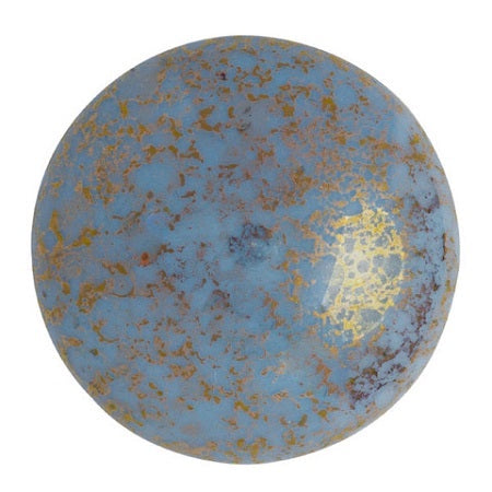 Cabochon Par Puca 25mm, Opaque Aqua Bronze, 1 piece, Czech Glass