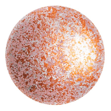 Cabochon Par Puca 25mm, Frost Sweet Pink Tweedy, 1 piece, Czech Glass