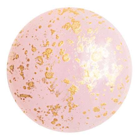 Cabochon Par Puca 25mm, Frost Sweet Pink Splash, 1 piece, Czech Glass