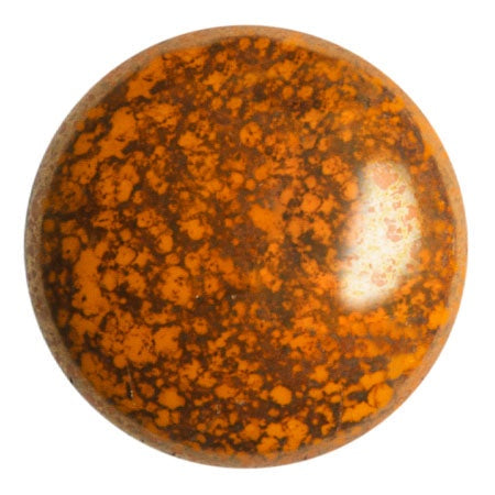 Cabochon Par Puca 25mm, Frost Tangerine Bronze, 1 piece, Czech Glass