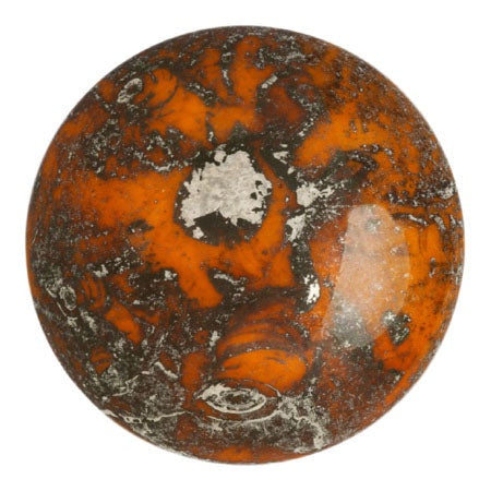 Cabochon Par Puca 25mm, Frost Tangerine New Picasso, 1 piece, Czech Glass
