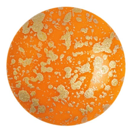 Cabochon Par Puca 25mm, Frost Tangerine Splash, 1 piece, Czech Glass