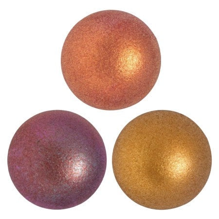 Cabochon Par Puca 8mm, Yellow Gold Metallic Iris, 10 grams, Czech Glass