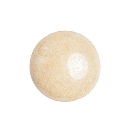 Cabochon Par Puca 8mm, Opaque Beige Ceramic Look, 10 grams, Czech Glass