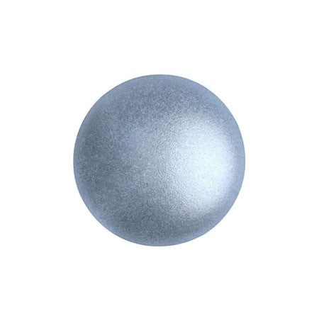 Cabochon Par Puca 8mm, Metallic Matte Light Blue, 10 grams, Czech Glass