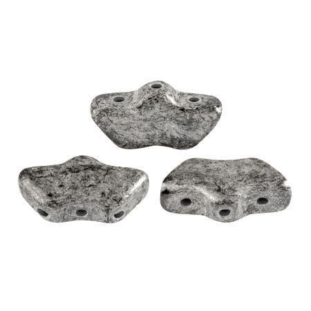 Delos Par Puca Czech Glass Bead, Old Silver, 10 grams