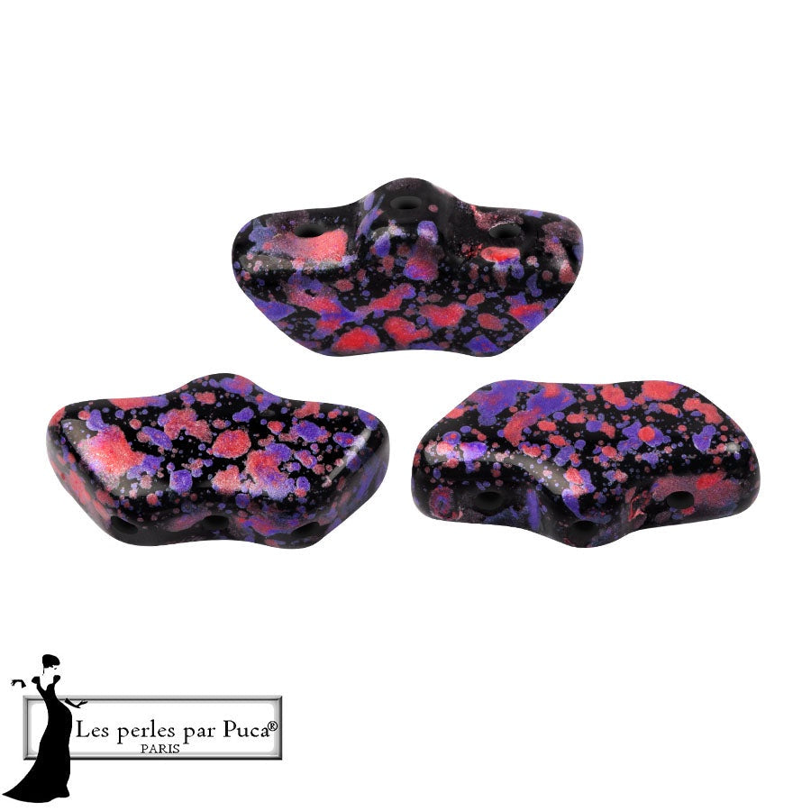 Delos Par Puca Czech Glass Bead, Enamel Purple And Red, 10 grams