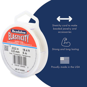 Elasticity Stretch Cord, 0.5 mm / .020 in, Clear, 100 meter