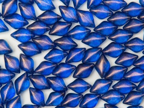 GemDuo 2-Hole Diamond Shaped Bead, Halo Cerulean Blue, 50 grams