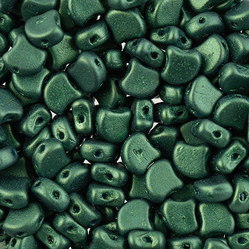 Ginko Beads, Gold Shine Dark Green, 8 grams
