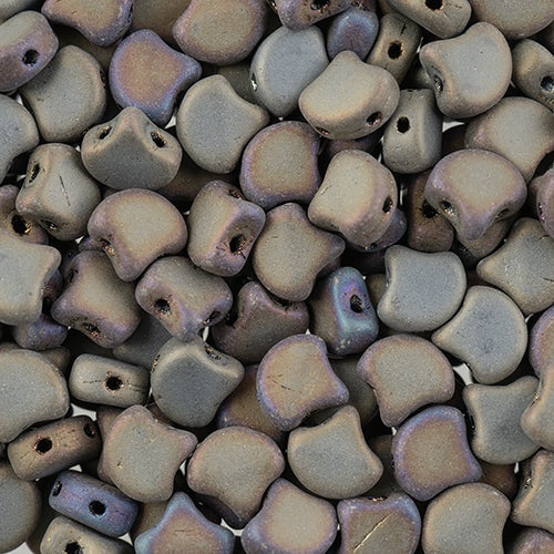 Ginko Beads, Matte Jet Brown Iris, 8 grams