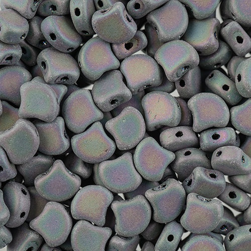 Ginko Beads, Matte Jet Red Iris, 8 grams