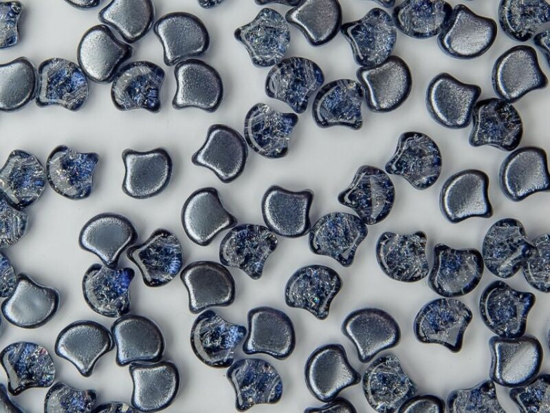 Ginko, Slushy Licorice, 2-Hole Czech Glass Bead, 8 grams
