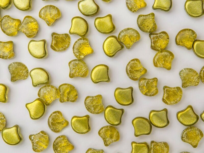 Ginko, Slushy Pineapple, 2-Hole Czech Glass Bead, 8 grams