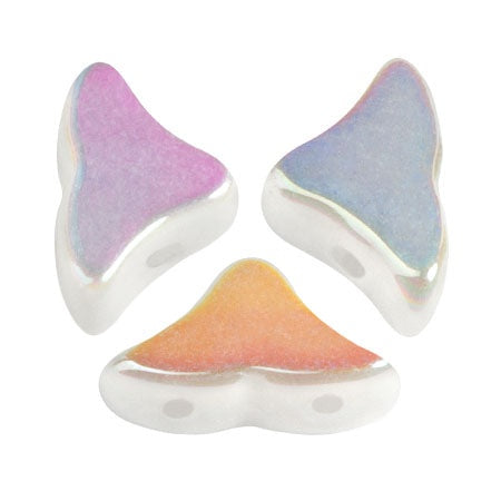 Helios Par Puca Czech Glass Bead, Opaque White AB, 10 grams