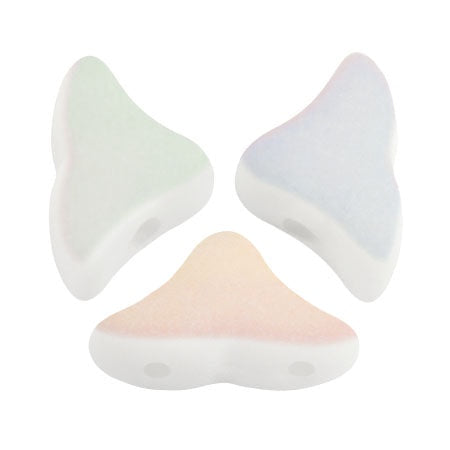 Helios Par Puca Czech Glass Bead, Opaque White Matte AB, 10 grams