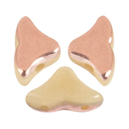Helios Par Puca Czech Glass Bead, Opaque Beige Capri Gold, 10 grams