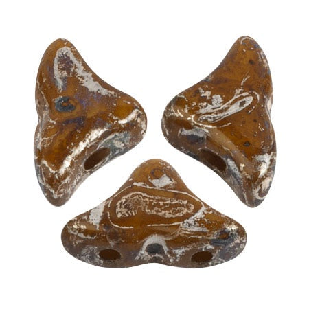 Helios Par Puca Czech Glass Bead, Opaque Beige New Picasso, 10 grams