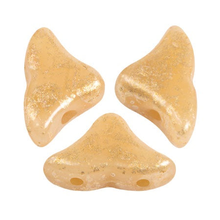 Helios Par Puca Czech Glass Bead, Opaque Beige Splash, 10 grams