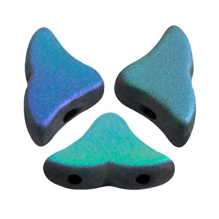 Helios Par Puca Czech Glass Bead, Jet Matte AB, 10 grams