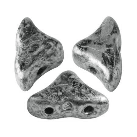 Helios Par Puca Czech Glass Bead, Old Silver, 10 grams