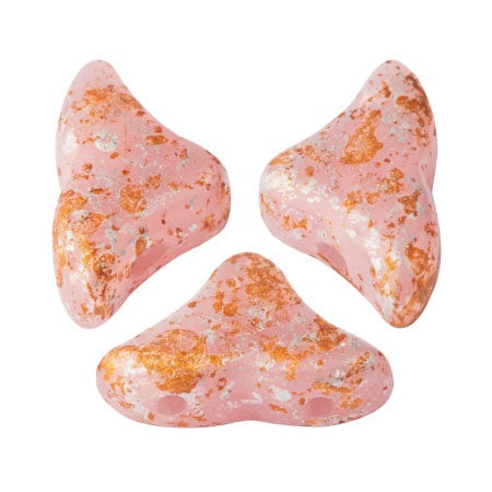 Helios Par Puca Czech Glass Bead, Light Rose Opal Tweedy, 10 grams