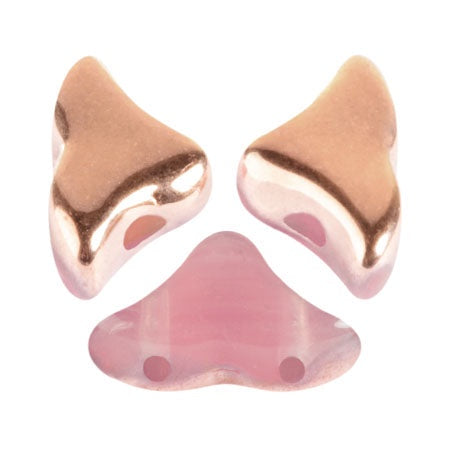 Helios Par Puca Czech Glass Bead, Rose Opal Capri Gold, 10 grams