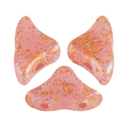 Helios Par Puca Czech Glass Bead, Rose Opal Tweedy, 10 grams